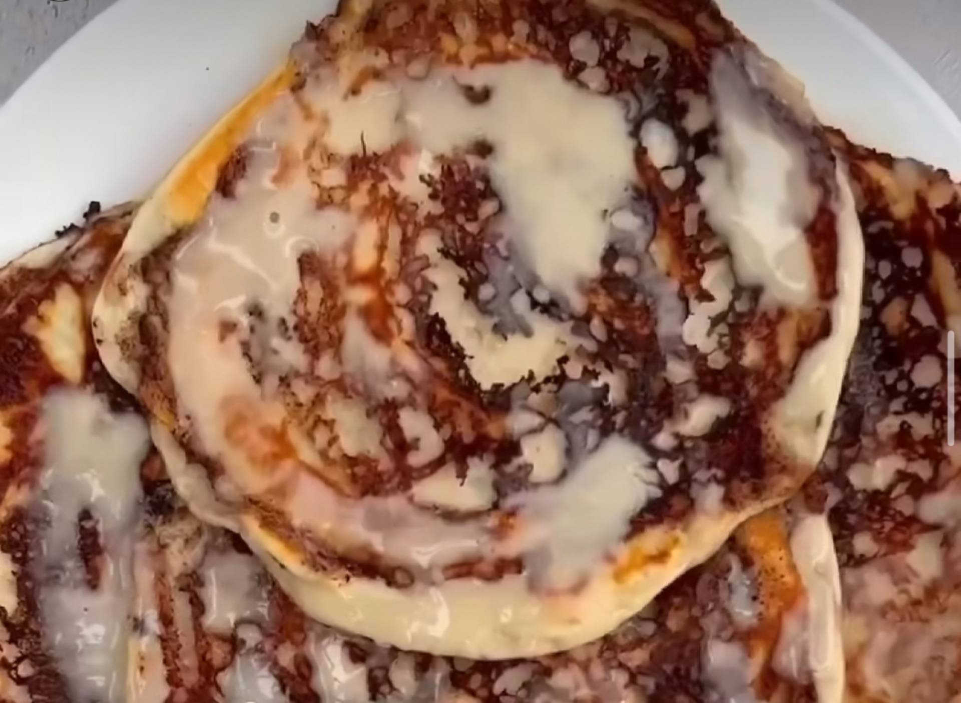 Low Carb Protein Cinnamon Bun Swirl Pancakes